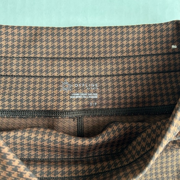 Offline by Aerie Women’s Brown Mini Houndstooth Drawcord Leggings Small - Picture 7 of 11